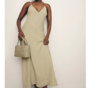 Reformation Maja Dress Beige Open Back  - Size M